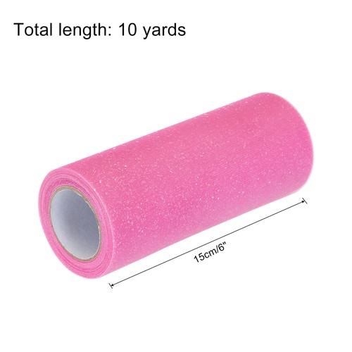 Rollos de cinta de tul brillante arco iris de 6" tela de red 10 yardas rosa/blanco/rosa oscuro - Imagen 2 de 5