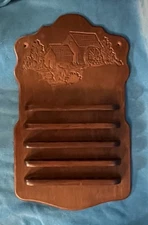 Wooden Wall Rack Thimble Display Water Mill Design Holds 35