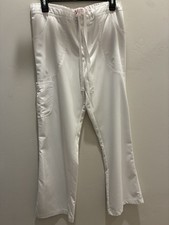 Urbane Women  s White Scrub Pants Size S Cotton Blend Twill Drawstring