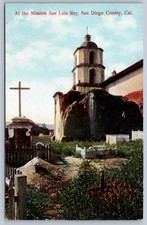Postcard At the Mission San Luis Rey, San Diego County CA