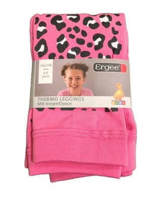 Leggings Thermoleggings Gr. 110/116 Ergee pink m. Innenfleece & Fleckendesign