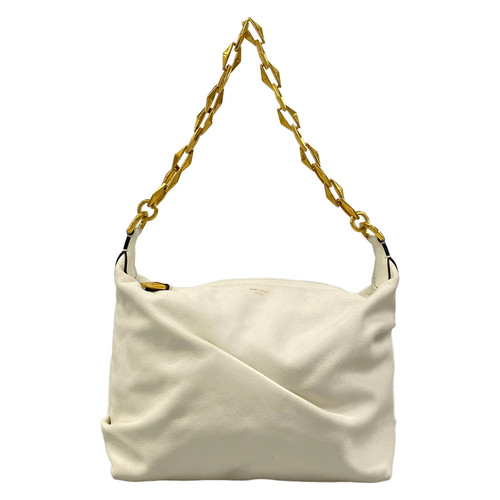 Jimmy Choo Shoulder Bag Cream Gold Leather Hardware