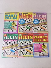 Lot of 6 Fill-It-Ins Puzzle Books - PENNY PRESS Fill-new Unused
