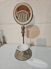 Vintage Antique Metal Shaving Mirror Adjustable Mirror, Mug Brush Holders
