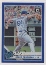 2019 Panini Donruss Optic Rated Rookies Blue Prizm 12/75 Caleb Ferguson #62 w1s