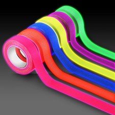 6 Rollen Neon Klebeband, UV Schwarzlicht Klebeb&auml;nder, 5m x15mm Fluoreszierendes