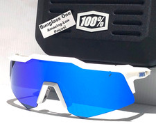 100 Percent SPEEDCRAFT XS Matte White Frame Blue Mirror Sunglass 61005-250-01