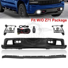 For 2019-2021 Silverado 1500 Front Bumper Cover Lower Valance W/LED Fog Lights