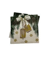 Decoupage Art Craft Cocktail Napkin 5" x 5" Christmas Bells, Holiday Trim