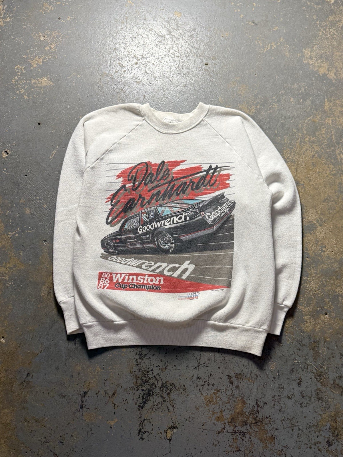Vintage 90s NASCAR Dale Earnhardt Distressed Graphic Crewneck Sweatshirt-Size L