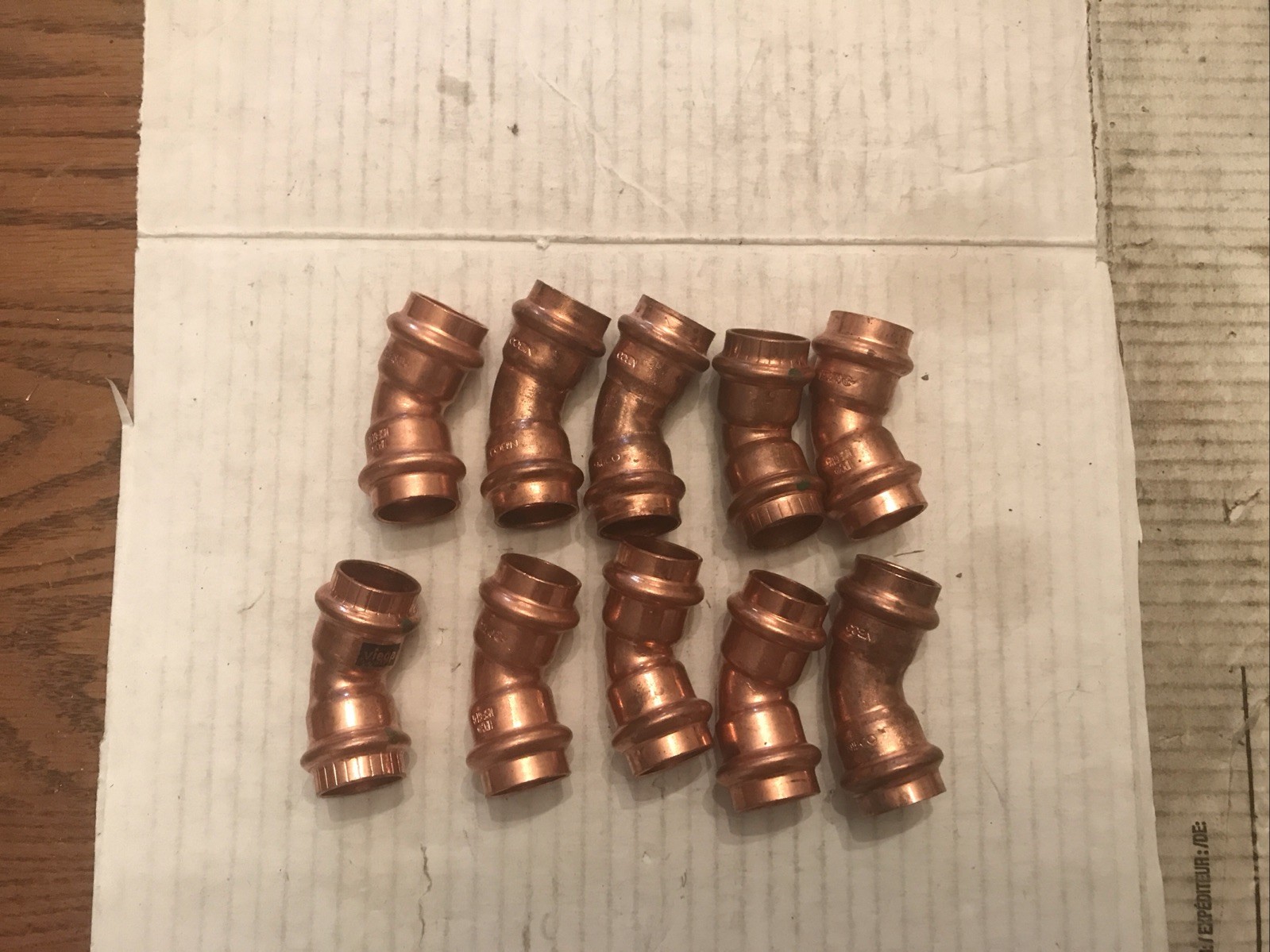 LOT OF 10 PF 03034 COPPER PRESS FITTING 3/4" 45° ELBOW PRESS X PRESS