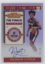 2019-20 Panini Contenders Rookie The Finals Ticket 49/49 Nassir Little Auto 0q3g