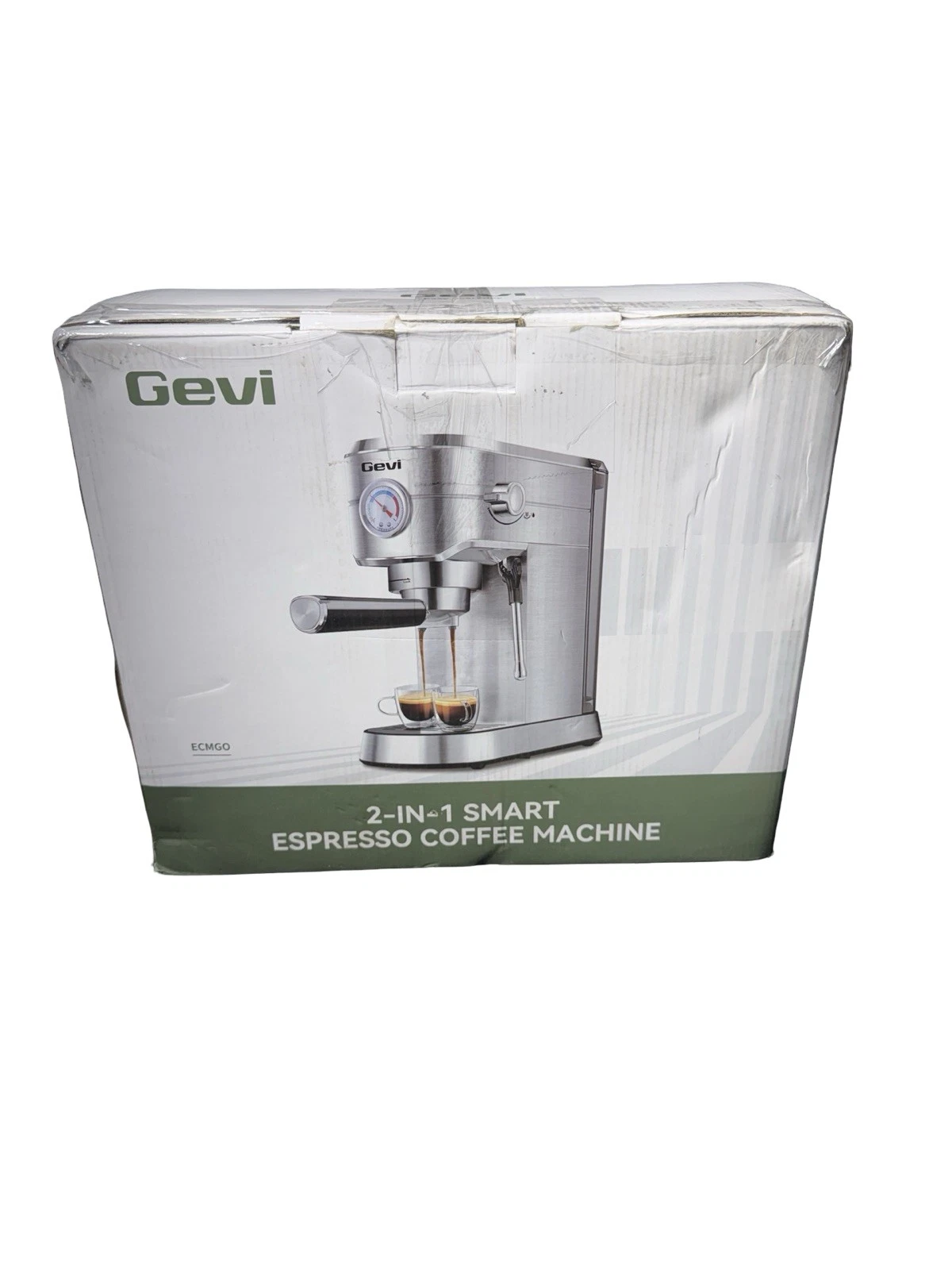 GEVI GECME418E-U Silver 2-In-1 Smart Espresso Coffee Machine W/ Brewer & Frother