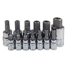 13 Pc. Tamper-Resistant Metric HEX Bit Socket Set 13795 ATD Metal Sockets,