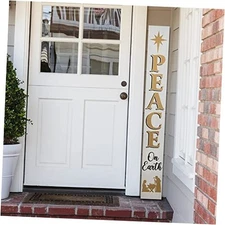 Glitzhome 60"H Christmas Blessing "Peace on Earth", Wooden Christmas 