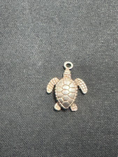 D-119 Very small Sterling Silver Sea turtle mini tiny charm.