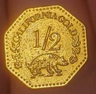 1855 California Gold Quarter Dollar Liberty territorial pioneer & Scrap-Calif US