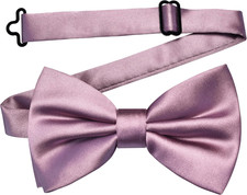 Solid Color Pre-tied Bow Tie Quality Adjustable Bowtie for Men Party Wedding