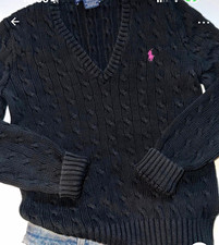 Polo Ralph Lauren Black cable sweater- Large