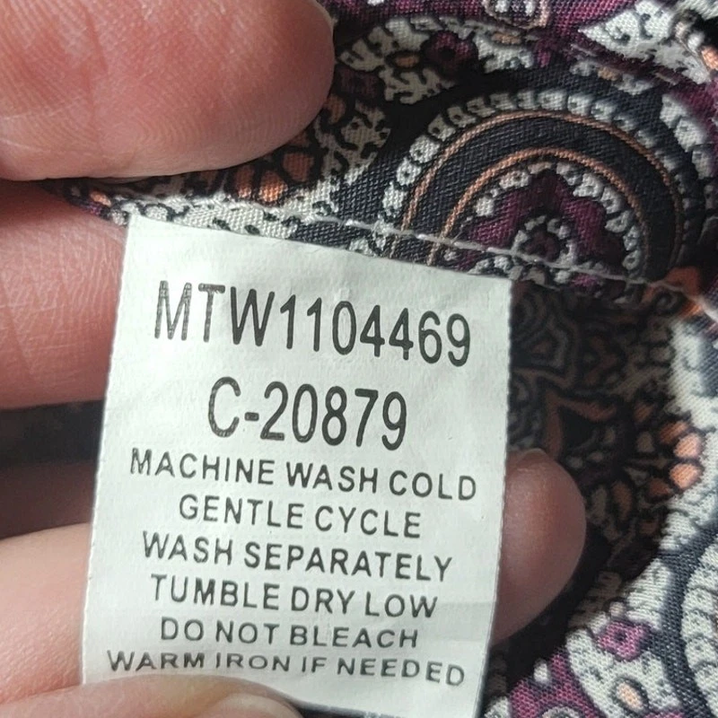 Camisa masculina CINCH 2XL manga longa com botões roxa laranja preta floral - Imagem 4 de 4