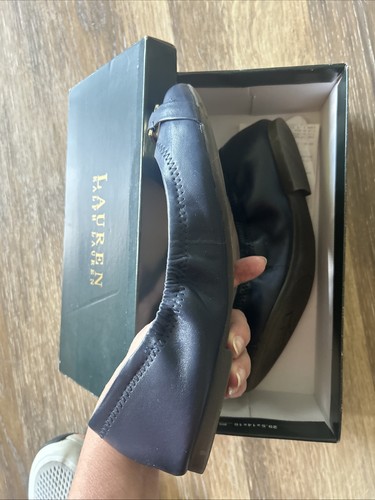 Ralph Lauren Betty Navy Scrunch Ballet Flats Shoes 9.5 B - Picture 5 of 8