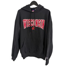 University of Wisconsin Badgers Black and Red Hoodie Size XL