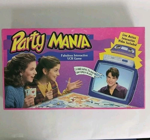 VTG Party Mania Board Game 100% Complete VHS VCR Interactive Parker Bros 1993