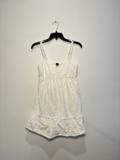 Womens Target Wild Fable White Eyelet Mini Floral Spaghetti Straps Dress Sz M