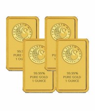 The Perth Mint 99.99% Pure Gold Bars 1oz Each, Total 4oz, Lot of 4 Bullion 5000.00 per troy oz
