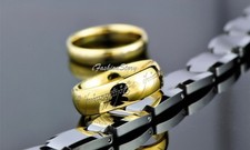 NEW Lord of the Rings "The One Ring" Titanium Steel 8MM Gold Rings LOTR