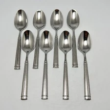 Fortessa Stainless Vivi Soup Spoon Herringbone Glossy 7-1/8 6Pc Set