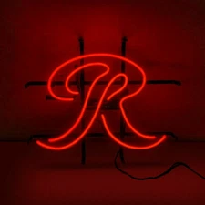 Rainier Beer Big R 17"x14" Neon Sign Light Lamp Bar Real Glass Handmade Tube