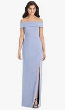 New Dessy Collection Cuffed Off The Shoulder Trumpet Gown 20 Sample Sale