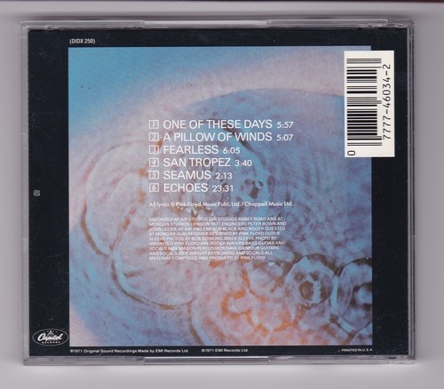 Pink Floyd – Meddle - original USA Capitol Jax 1987 CD - sehr gut - Bild 2 von 3