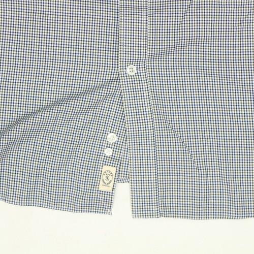Todd Snyder Mens Dress Shirt 17 34/35 Green Blue White Check Spread Collar - Picture 3 of 6