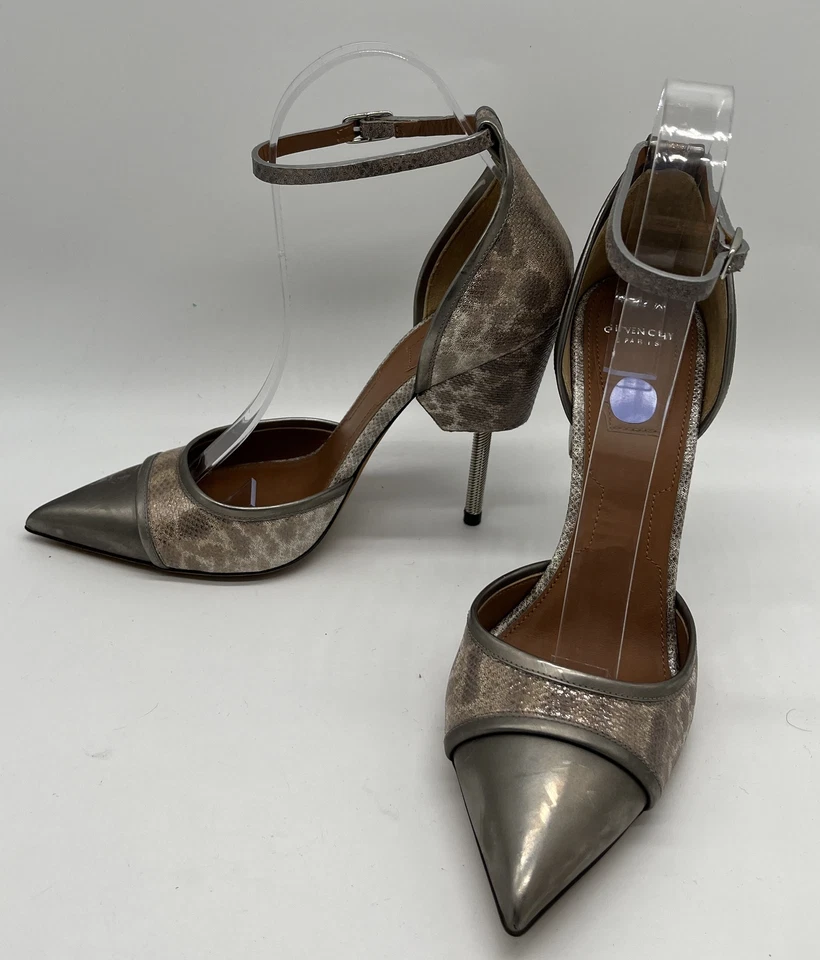 Bomba Givenchy Reptile-Repujado Metálico Eslinga Punta Punta Tornillo-Tacón talla 37.5 Foto 3 de 4
