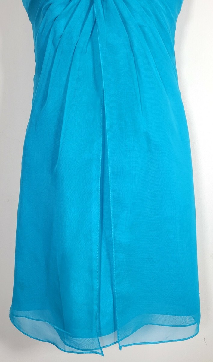 Eden Maids Dress Size 4 Aqua Blue Strapless Bridesmaid Collection Empire Waist View 4