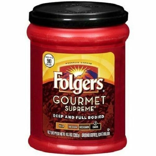Folgers Gourmet Supreme Dark Ground Coffee 10.3 Oz Canister for sale