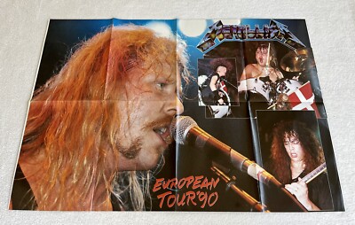 METALLICA 1990 HETFIELD ULRICH UK Poster Music Magazine 1990s
