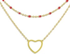 Dainty 14K Gold Plated Heart Pendant Necklace - Brand New in Box 