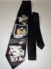 Vintage Looney Tunes Mens Tie 1998 Taz Computer Desk Tie 90s - Tasmanian Devil