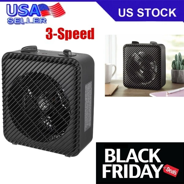 Pelonis 1500W 3-Speed Electric Fan-Forced Space Heater, Black | eBay