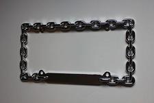 Chain Link License Plate Cover Frame Die Cast Aluminum Metal Chrome