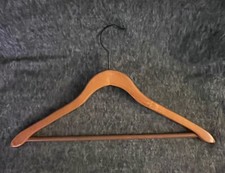 Vintage Wood Hanger Wire Hook Double Curve Great Patina Pants Bar 16 3/4" Long
