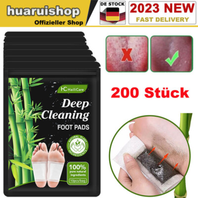 200pcs Bamboo Detox Foot Patches Pads Body Toxins Feet Deep Cleansing Natural