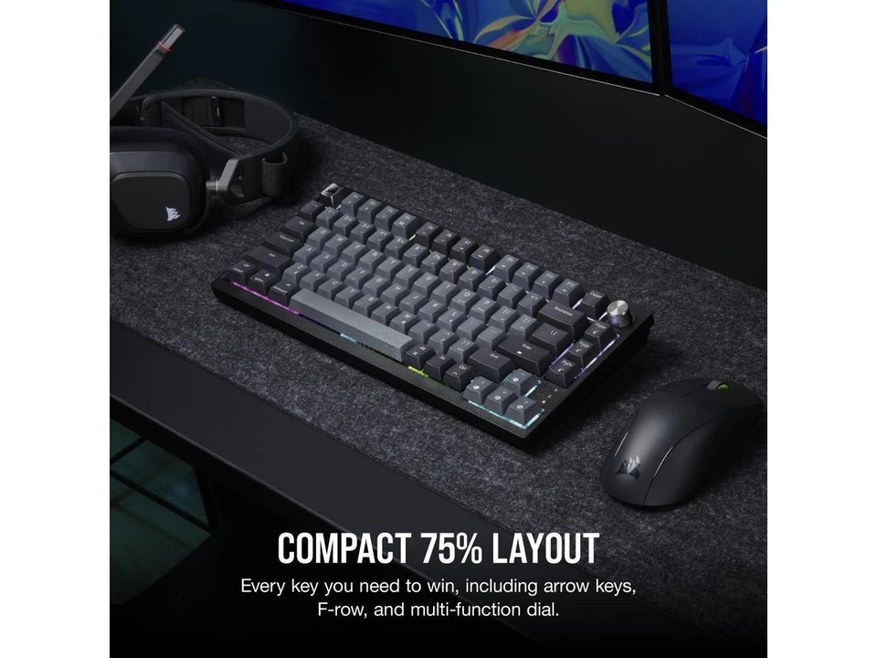 CORSAIR K65 PLUS WIRELESS 75% RGB Mechanical Gaming Keyboard - Pre-Lubricated CO - Image 4 of 4