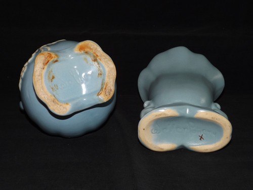 "Cesta y jarrón azul cameo Weller Pottery EE. UU. 6 1/2" - Imagen 4 de 5