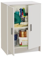 Armadio Armadietto in Legno Bianco 2 Ante Bagno Ripostiglio Dispensa cm59x37x80h