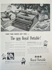 1948 vintage Christmas Royal Portable typewriter Print Ad.  thumbnail