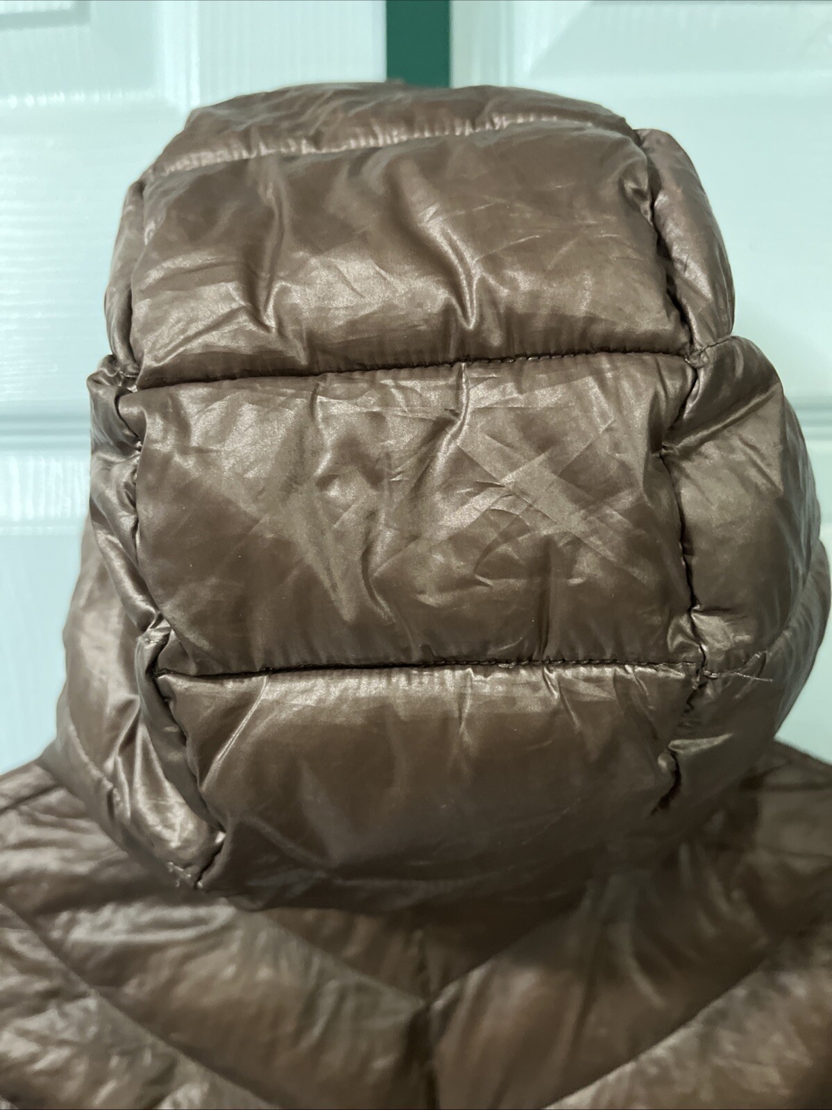 Calvin Klein Packable Lightweight Premium Down Women’s Hooded Jacket Sz. S Brown thumbnail 17